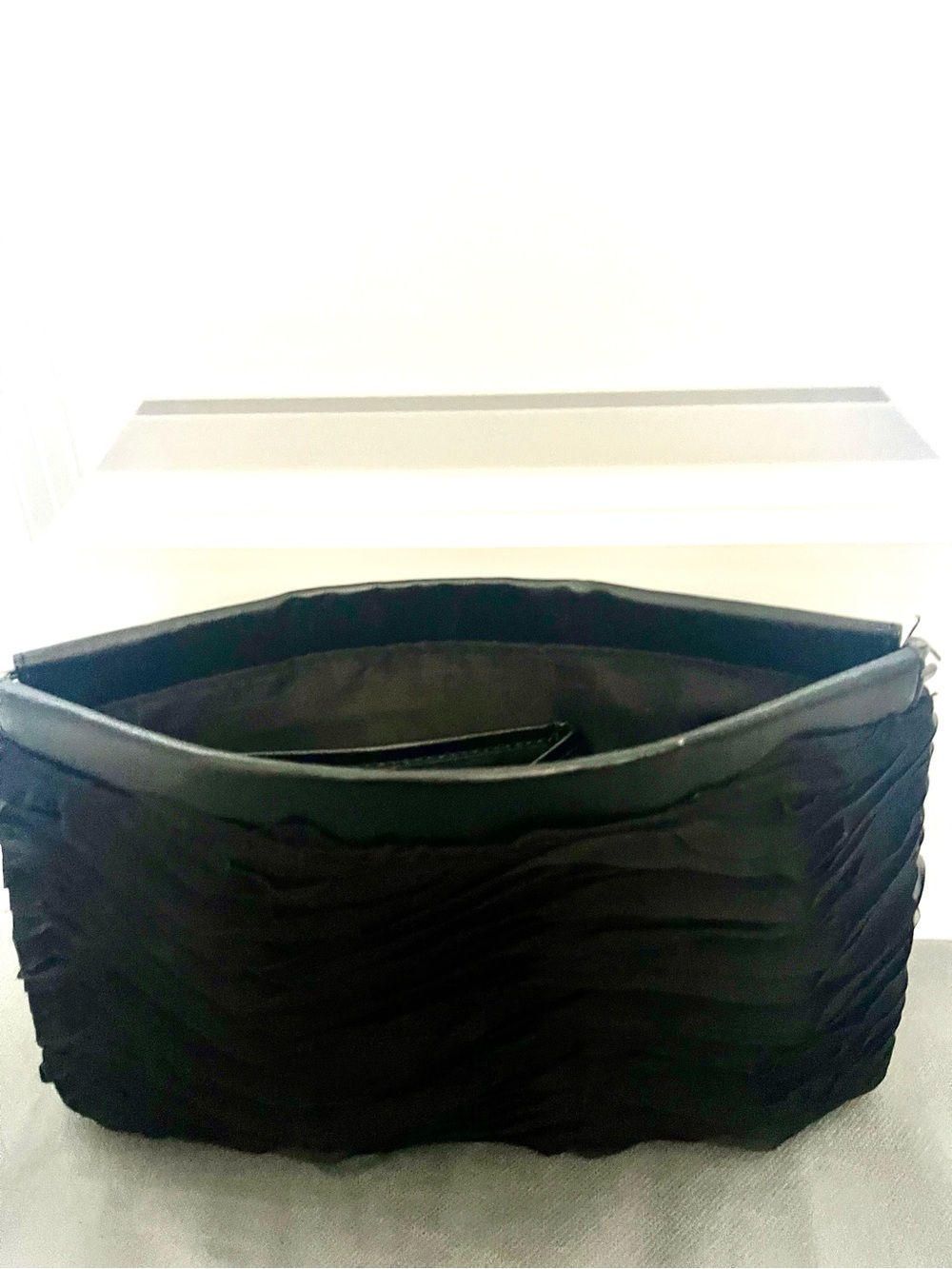 Express Dressy Black Ruffle Clutch - Picture 9 of 13